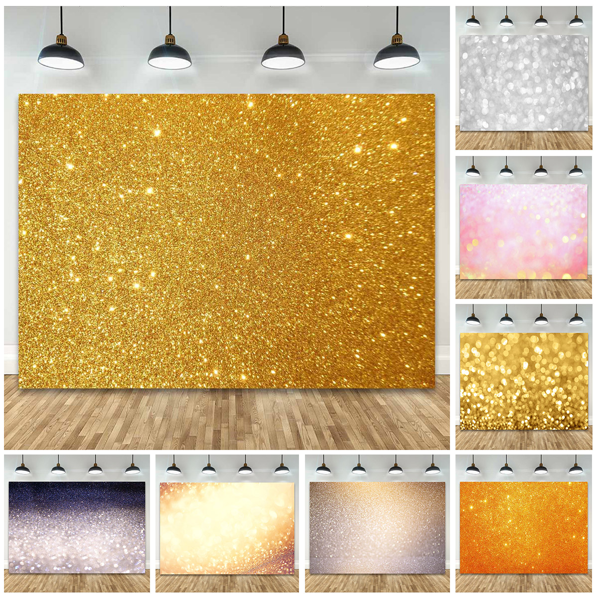 Golden Silver Glitters Backdro - Baby Products Photoshoot บทวิจารณ์และราคา