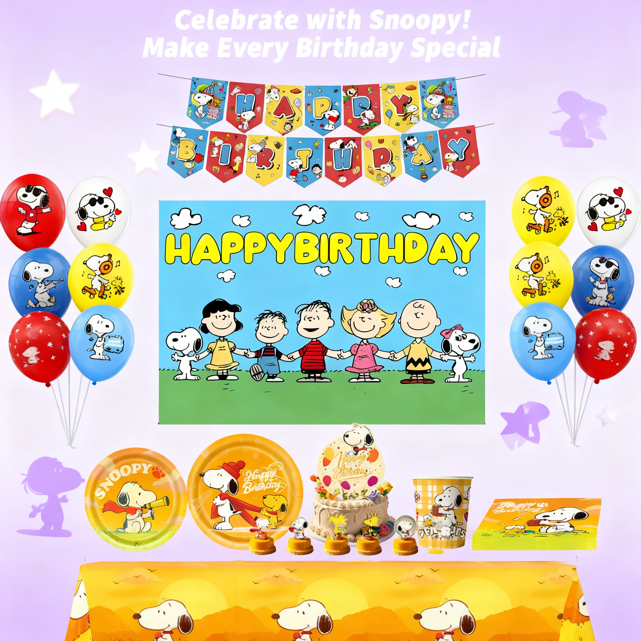 Snoopy Birthday Party Decorati - Baby Products บทวิจารณ์และราคา