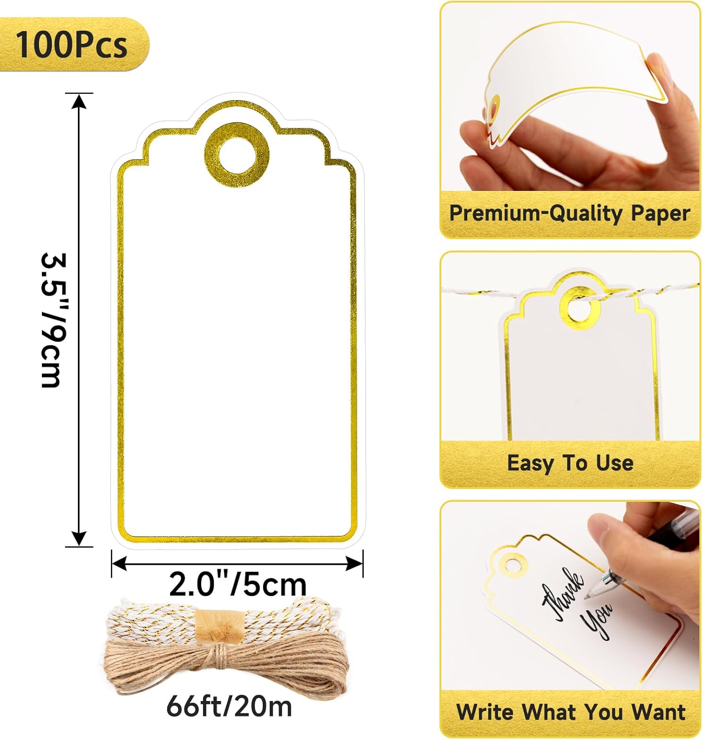 Gold Foil Gift Tags with Strin - Baby Products บทวิจารณ์และราคา